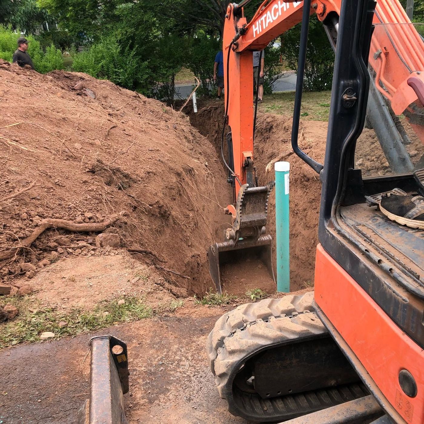 Ross MacDonald crew replacing a water and sewer line in Stellarton (photo from their public Facebook page)